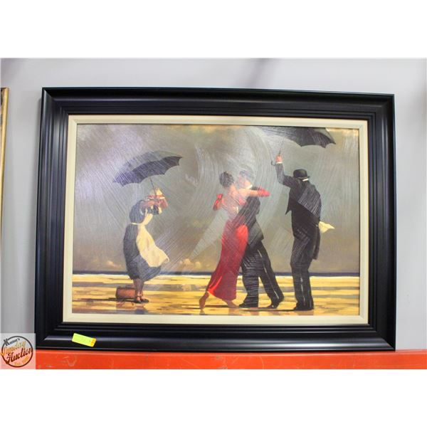 FLAMINGO DANCERS IN THE WIND FRAMED PRINT