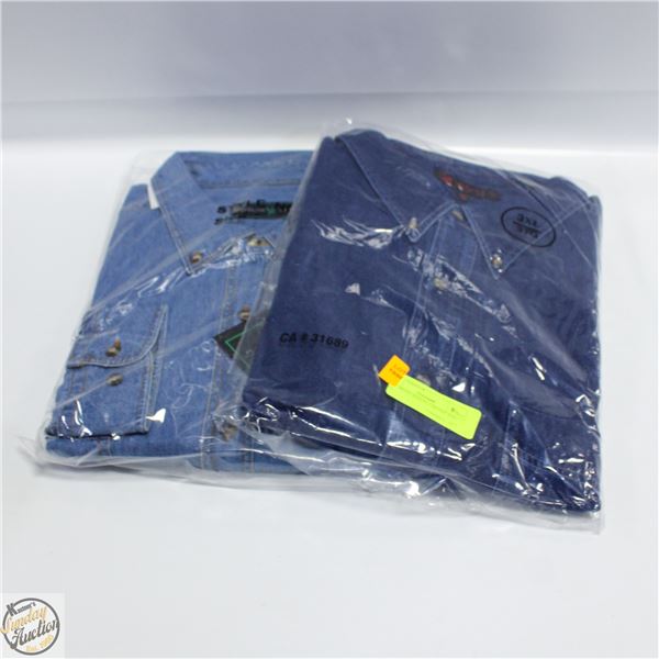 NEW MEN'S SHIRTS 2 DENIM SIZE 3XL