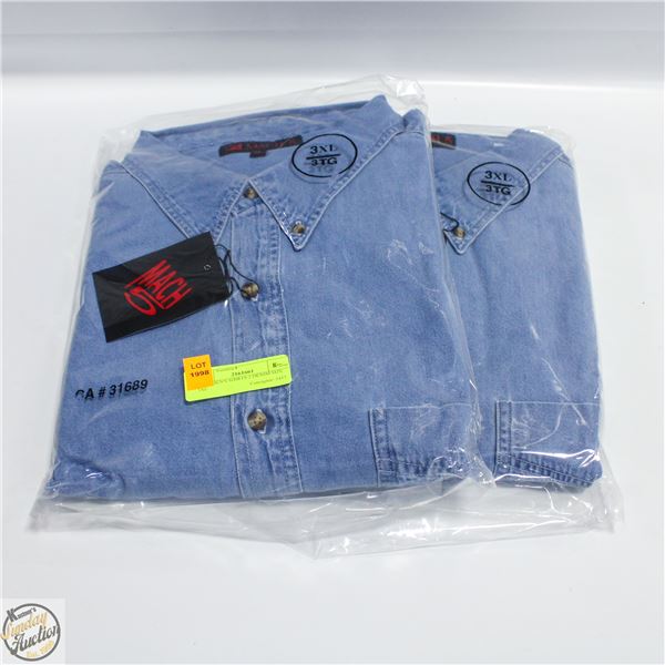 NEW MEN'S SHIRTS 2 DENIM SIZE 3XL