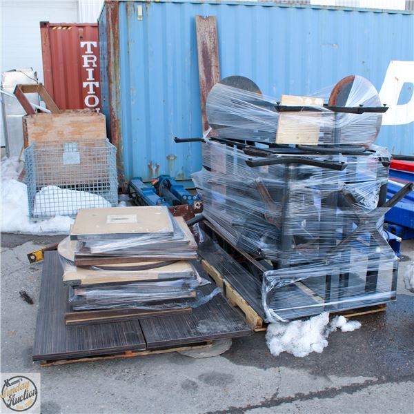 TWO PALLETS OF TABLE TOPS AND TABLE BASE