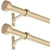 Image 1 : BRAND NEW 2PK CURTAIN ROD ADJUSTABLE 72-144" GOLD