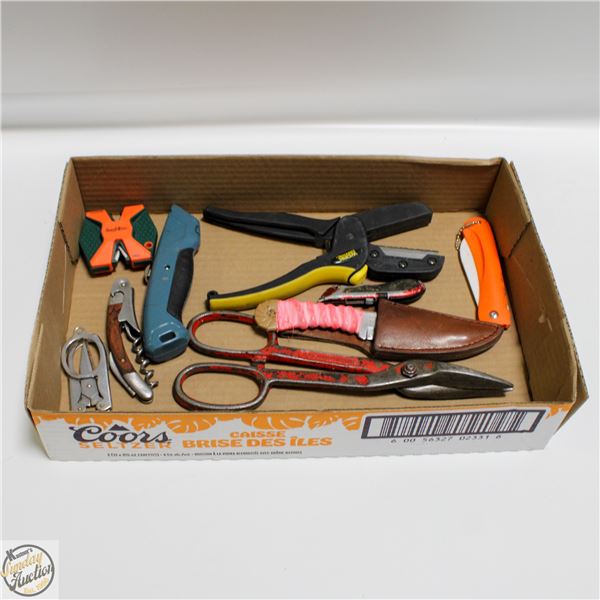 VARIOUS KNIVES AND CUTTERS ETC