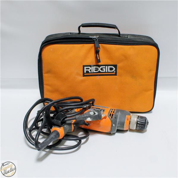 RIDGID 7.5 AMP CORDED DRILL IN CASE