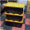 Image 1 : LOT OF 3 HEAVY DUTY STORAGE BIN W/ HAND LOCK GRIP
