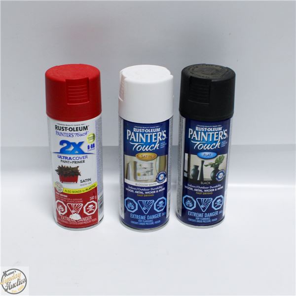 3PK RUSTOLEUM SPRAY PAINT