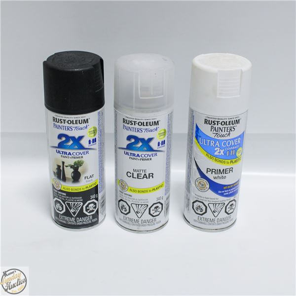 3PK RUSTOLEUM SPRAY PAINT