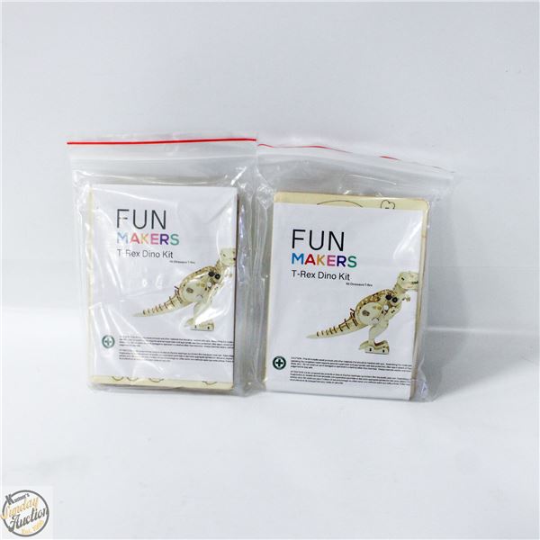 2 X TREX DINOSAUR WOODEN CRAFT KITS