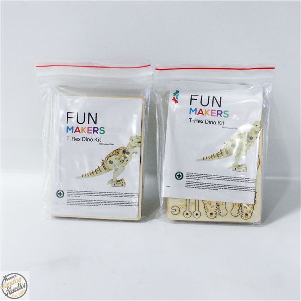 2 X TREX DINOSAUR WOODEN CRAFT KITS
