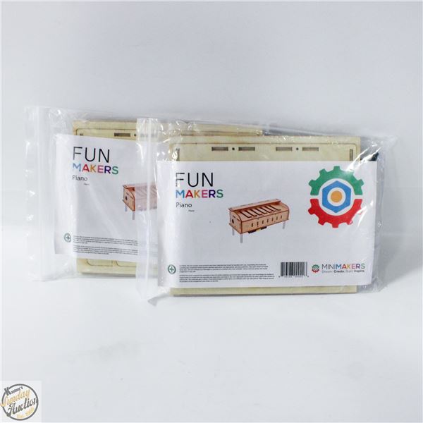 2 PIANO WOODEN BATTERY OPERATED CRAFT MAKING KITS