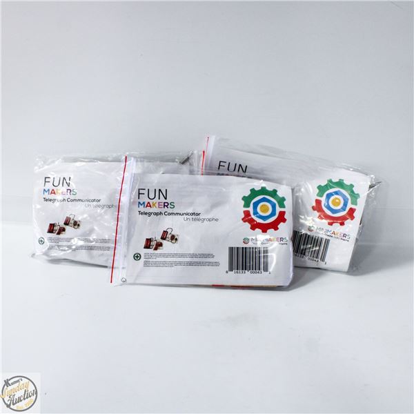 3 X TELEGRAPH COMMUNICATOR WOODEN WIRE BATTERY OP.