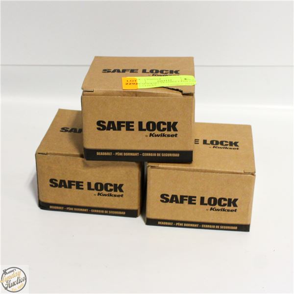 3PK QUICKSET DEADBOLT FITS 2-3/8 & 2-3/4 HOLE