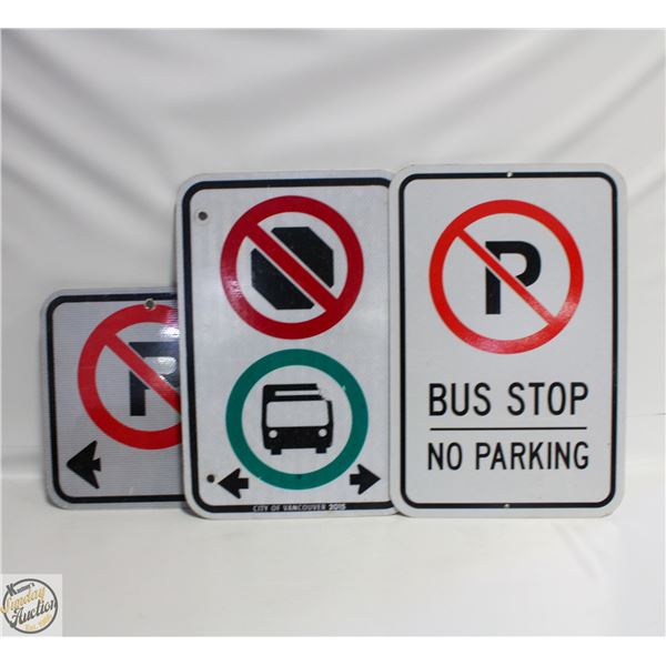 3 METAL PARKING SIGNS