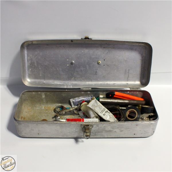 METAL TOOL BOX WITH TOOLS