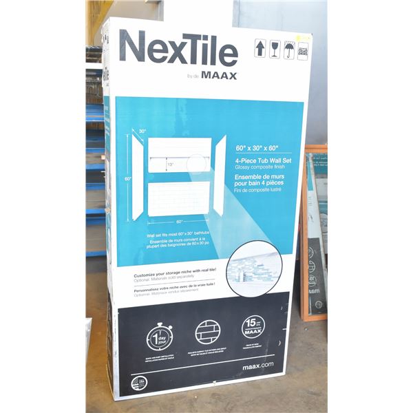 NETILE BY MAXX 60" X 30" X 60" 4PC WALL SET