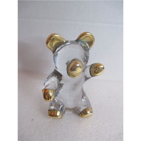 GLASS BEAR PAPER WEIGHT