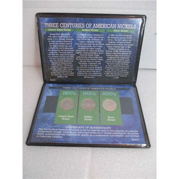 THREE CENTURIES OF U.S.A NICKELS & STAMPS