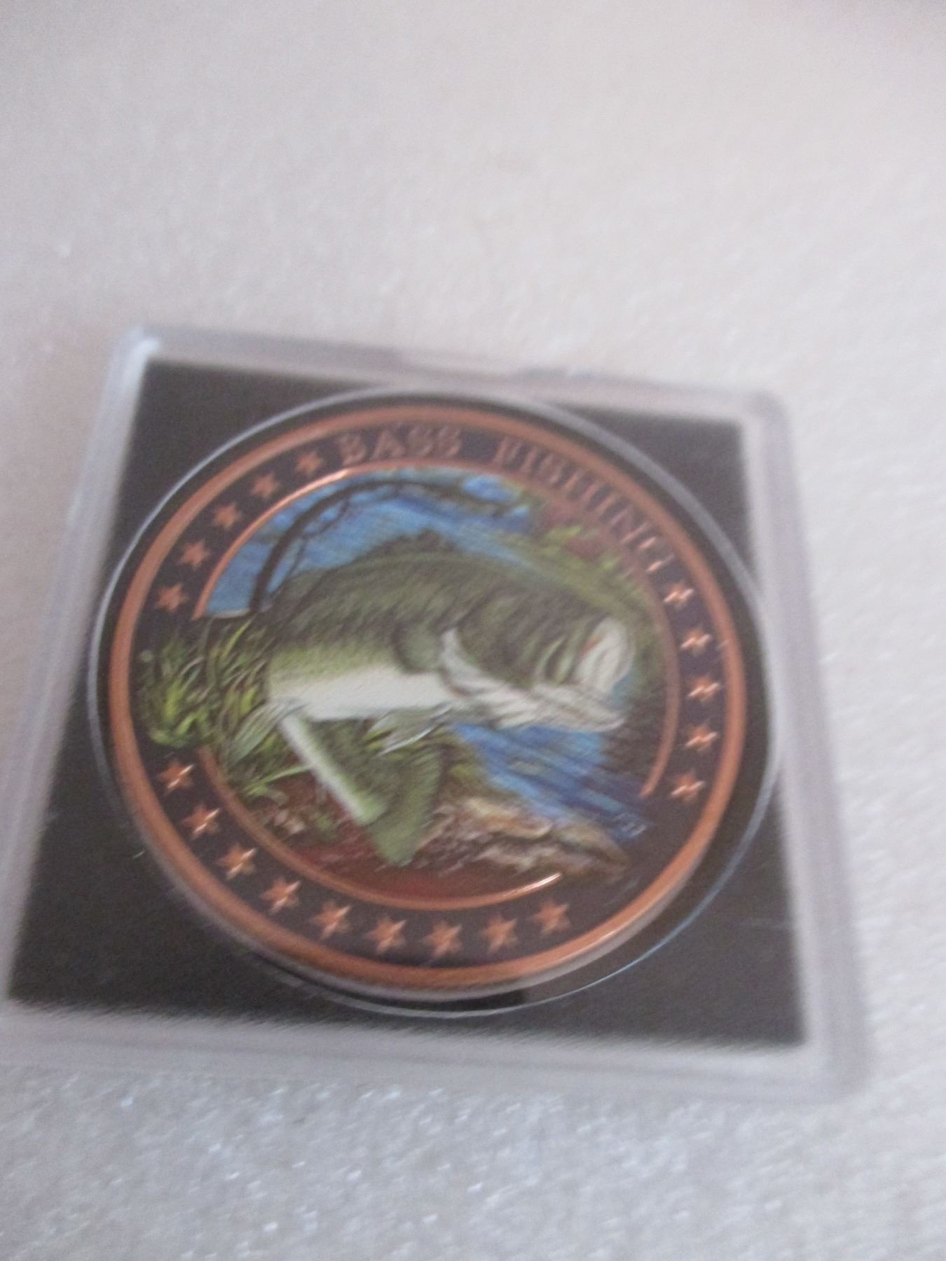 COPPER BASS FISHING COIN