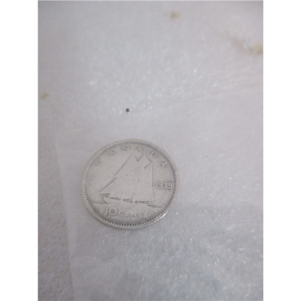 1939 CANADIAN SILVER 10 CENT