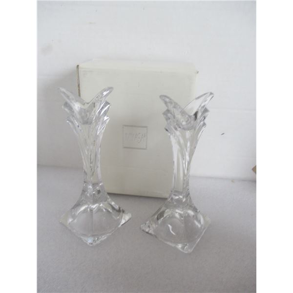 MIKASA CRYSTAL CANDLE HOLCERS