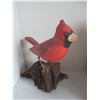 Image 1 : RED CARVED WOOD CARDINAL 8 INCHES HIGH