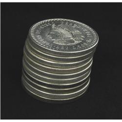 1948 Mexico Silver 5 Pesos Unsearched Stack of 10 Mostly BU 8.7 Ounces Silver! (COI-5233)