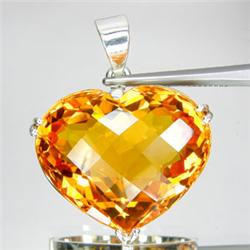 89.50ct Sterling Heart Pendent Orange Citrine (JEW-1648)
