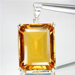 85.85ct Sterling Emerald Pendant Madeira Citrine (JEW-1655)