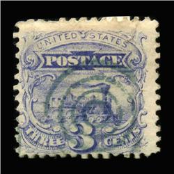 1869 RARE US 3c Postal Stamp With Grill (STM-0223)