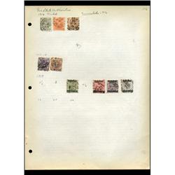 1916 Wurttemberg Hand Made Stamp Collection Album Page  9 Pieces (STM-0115)