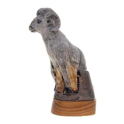 Water Buffalo Horn Scrimshaw Ram RARE  (CLB-458)