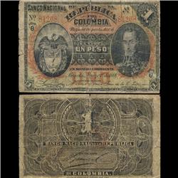 1988 Colombia 1 Peso Circulated Note RARE (CUR-05826)