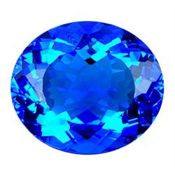32.8ct AAA Cornflower Blue Oval Cut Quartz Gem (GEM-14502)