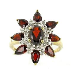 2.8ct Mozambique Garnet & Diamond 10k Gold Ladies Ring (JEW-1502)