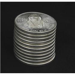 1977 Mexico Silver 100 Pesos Scarce Early Variety Unsearched Stack of 10 Mostly BU 6.2 Ounces Silver