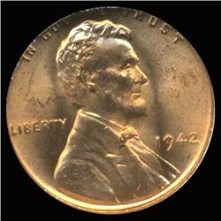 1942 Lincoln Cent Graded GEM Red Toned (COI-6232)
