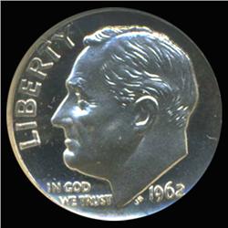 1962 Roosevelt Proof Silver Dime Graded GEM With DCAM & Scarce Error (COI-6246)