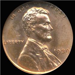 1939 Lincoln Cent Graded GEM Red Toned Scarce Variety (COI-6234)