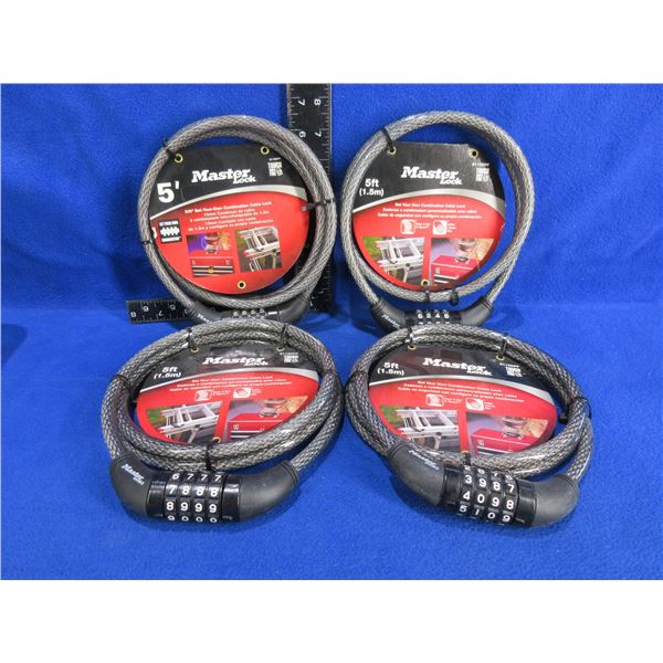 NEW - 4 Master Combination Cable Locks
