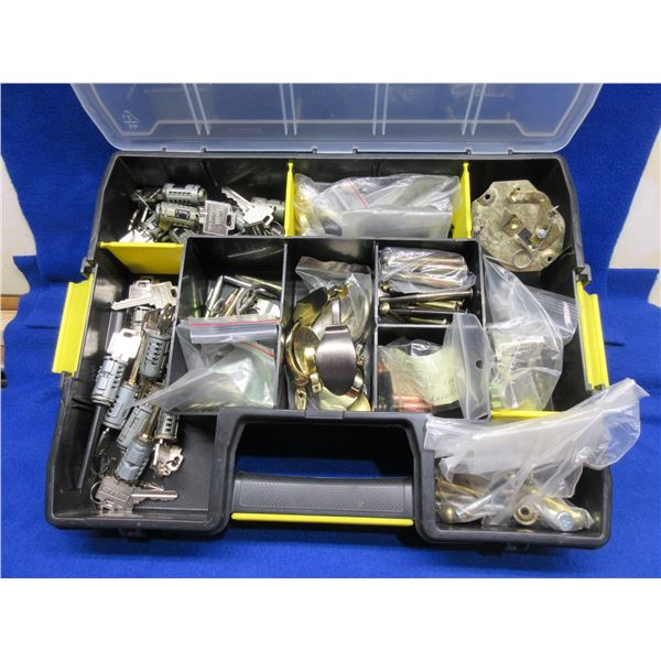 Tray of Weiser & Kwikset Cylinders & Decorative Handle Parts