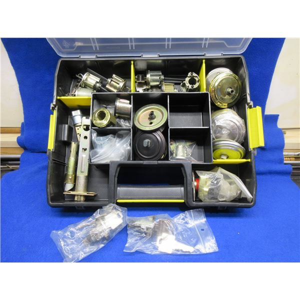 Tray of Weiser Lock Parts - Most Appear New