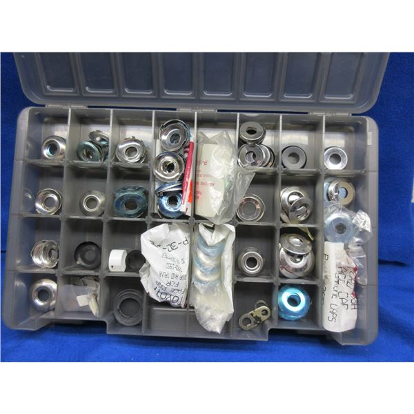 NEW - Approx. 80 Automotive Door Lock Face Caps in Plastic Tray