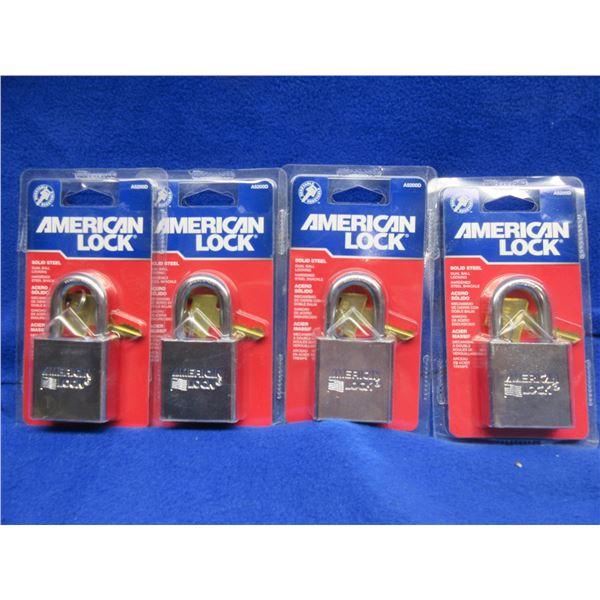 NEW - 4 American A5200D Padlocks in Blister Pack
