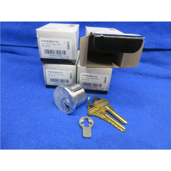 NEW - 4 GMS 1" Mortise Cylinders in Schlage C Keyway 26D