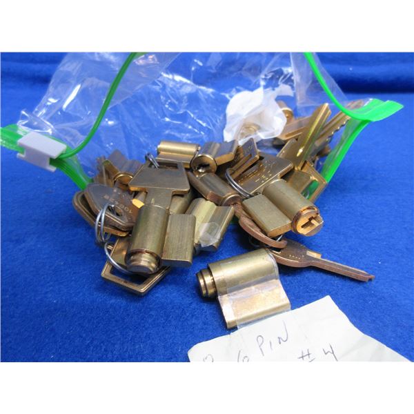 12 American or Master Padlock Cores - Most Appear NEW & Have Keys