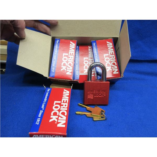 NEW - 6 American Padlocks A1305RED KD