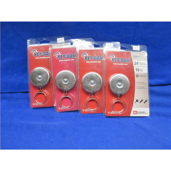 NEW - 4 Key-Bak Retractable Key Chains