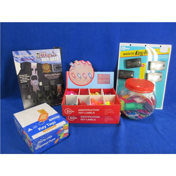 Lot of 492 Assorted Key Tags, 4 Key Hiders, 3 Key Safe