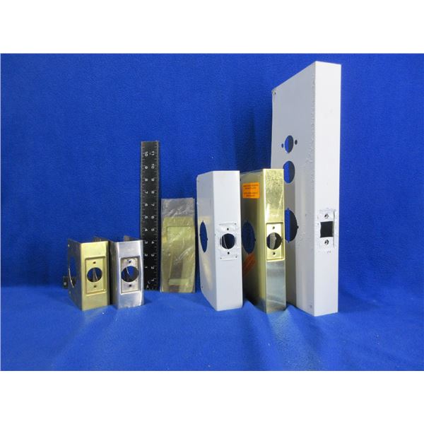 5 Lock Guard/Door Savers - 3 NEW, 2 Used and 1 NEW Strike Plate