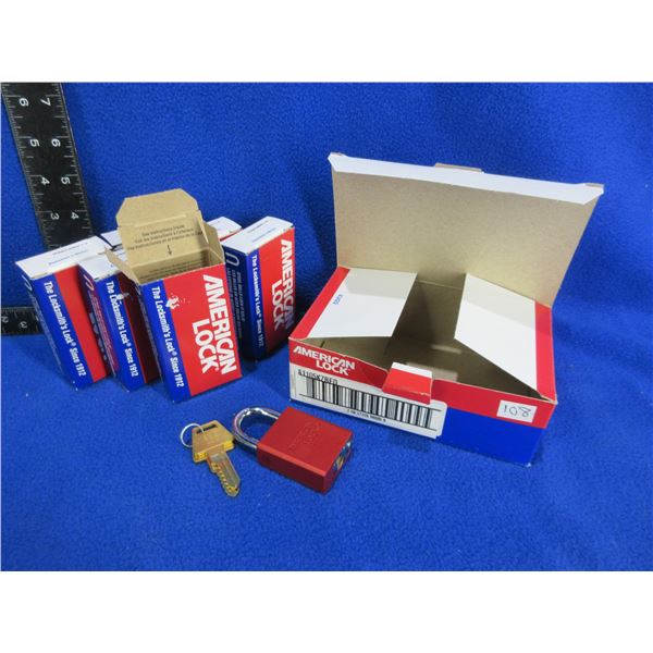 NEW - 6 American Lock Padlocks - A1105KZRED