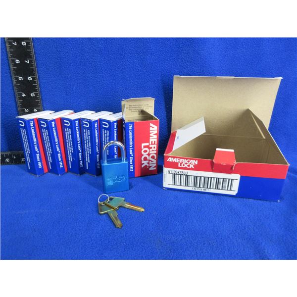 NEW - 6 American Lock Padlocks - A1105KZBLU